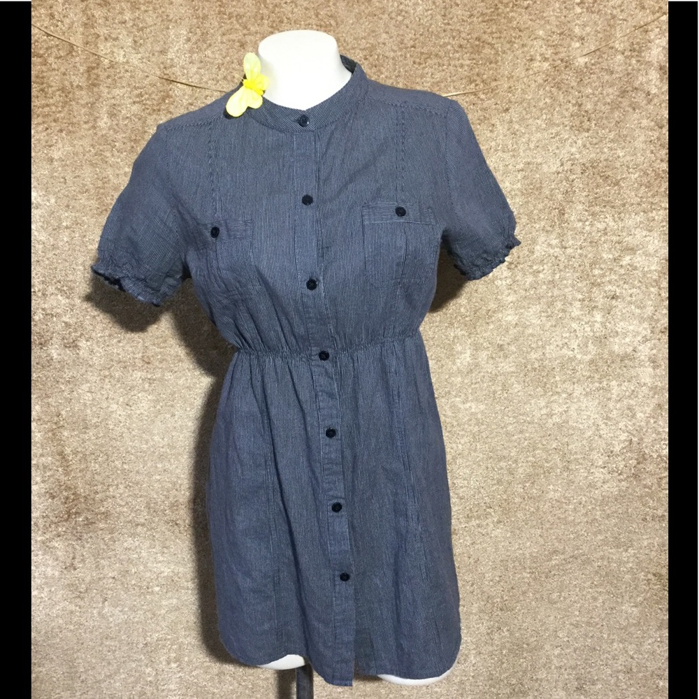 COPPER KEY Mini Shirt Dress sz med. Gray p…
